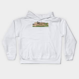 La Alhambra, Granada Line Art Colored Kids Hoodie